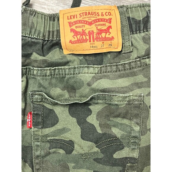 Levi's Jogger Camo Pants Boy Youth 14 Camouflage Drawstring Elastic Waist Sporty - Picture 4 of 5